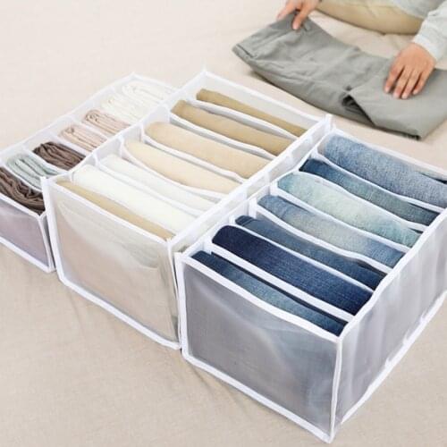 Compartment Storage Box Closet Clothes Drawer Mesh Separation Box Stacking Pants Drawer Divider Can Washed Home Organizer