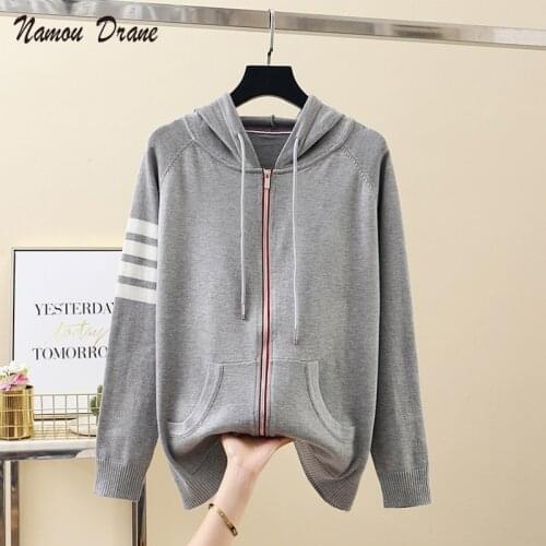 2021 Womens Hoodie Long Sleeve Loose Casual Sports Striped Sweater Drawstring Hoodie Wild Temperament Gray Hoodie Women