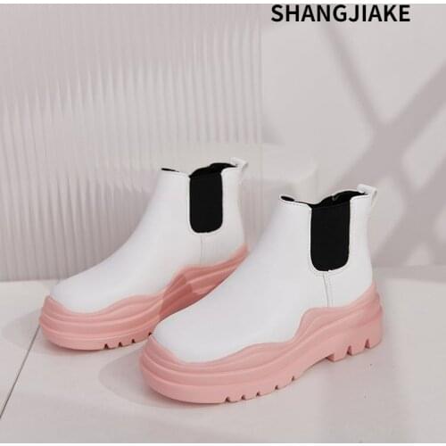 Ladies Martin Boots Female 2021 New Chelsea Boots Female Round Toe Short Boots Female Wild Thick-soled Boots Tide
