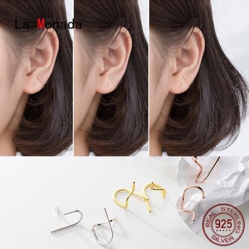 La Monada Design Women Earrings Stud 925 Sterling Silver Earring Minimalist Korean Stud Earrings For Women Silver 925 Female