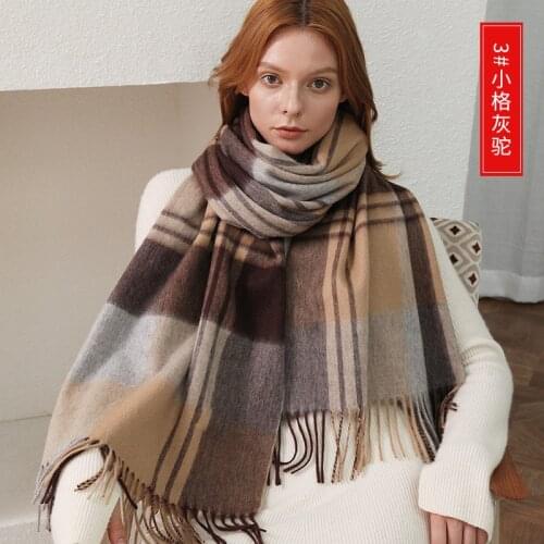 Winter 2019British Plaid Wool Womens scarf dual purpose thickened warm shawl,Fashionable wool scarf, thickened warm Plaid shawl