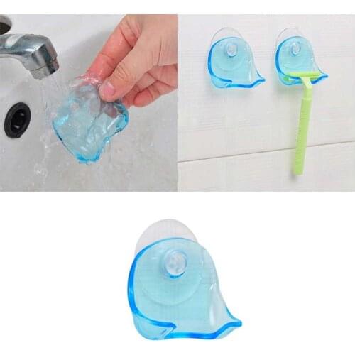 1pc Shaving Razor Bracket Bathroom Wall Hanging Suction Cup Type Razor Holder Hanging Multi-function Storage Hook Kitchen Hanger