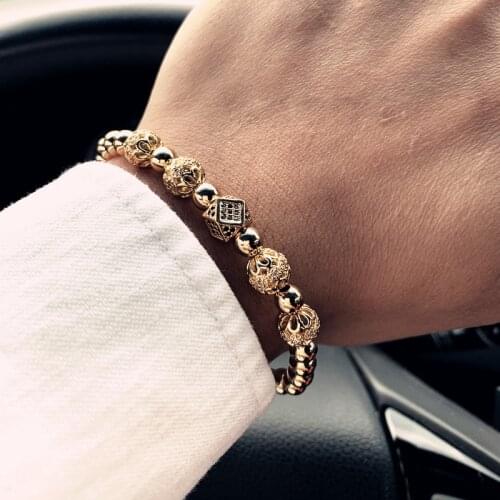 2020 Fashion New Cube Charm Bracelet Men Pave Cubic Zirconia Ball Bead Bracelet For Men Jewelry Pulsera Hombre