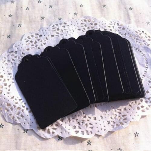 9*4.5cm Black Flower Heads Baking Blank Price Tag Cardboard Label Clothing Garment Tags Words Blank Paper Id Card 500 Pcs/lot