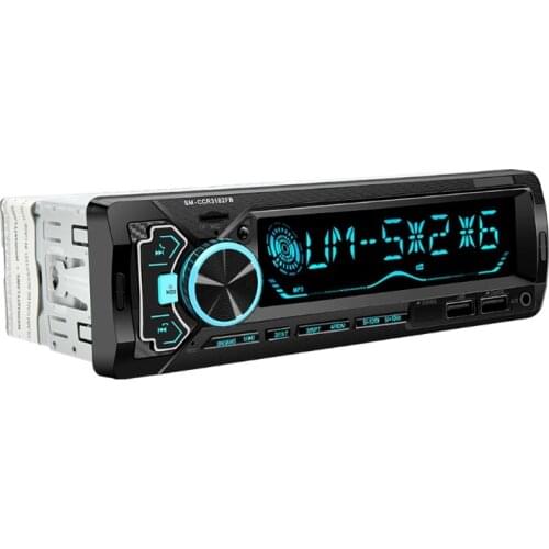 Car MP3 Player Colorful Lighting 12V Dual USB Charging Bluetooth-compatible Hands-free Card