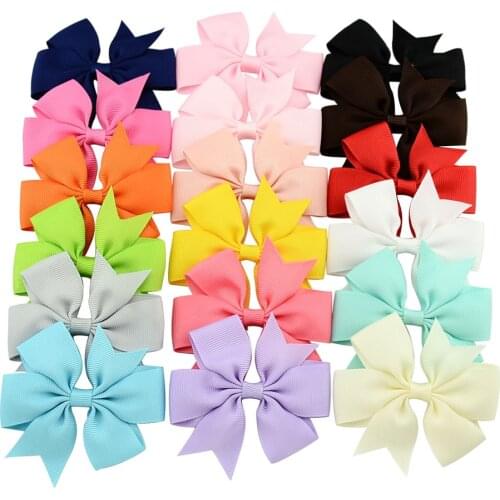 18pcs /lot 3 inch 18 Colors Ribbon Hair Bows Girls' Hair Accessories Kids Bows for Hair With Clip Hot Selling Bows for Girl 564