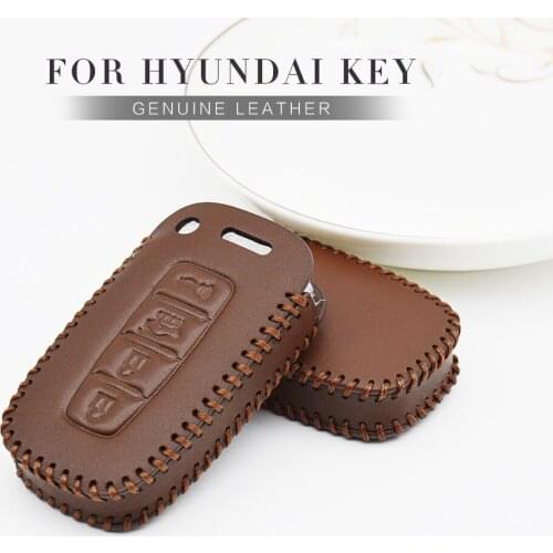 Real Leather Car Key Case Cover For Hyundai I10 I20 I40 I30 Hb20 Veloster IX20 IX35 Creta Tucson Solaris Kona Sonata Accessories