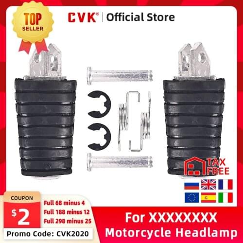 CVK 1Pair Aluminum Alloy Anti-Skid Black CNC Folding Foot Pegs Pedal Rest Front and Rear Footpegs Footrest For YAMAHA XV400