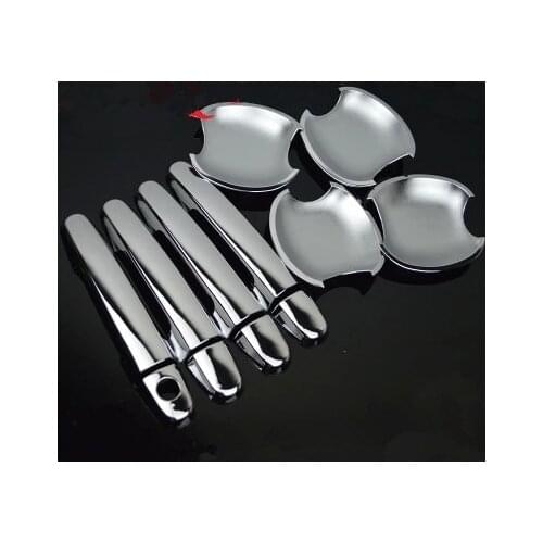FUNDUOO New Chrome Door Handle Cover + Cup Bowl combo For Toyota Yaris Vios 2006 2007 2008 2009 2010 Toyota Corolla 2003 - 2013