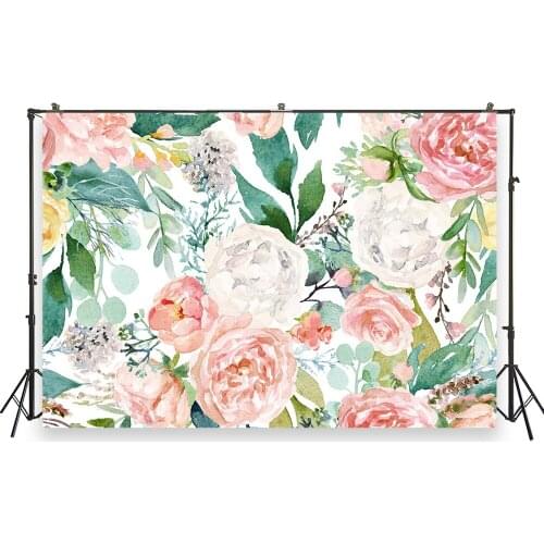 HUAYI Photo Background Newborns Watercolor Flowers Wall Birthday Photography Backdrops Custom Studio Photobooth Backdrop XT-6997