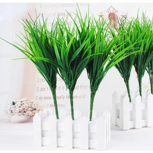 Artificial Plants Green grass Plastic plant Artificial Grass desktop decor grass for Garden Outdoor Decoration Fake Plants grass