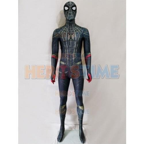 No Way Home Black Integrated Suit 3D Print Man Spandex Zentai Bodysuit Adults/Kids Superhero Cosplay Costume