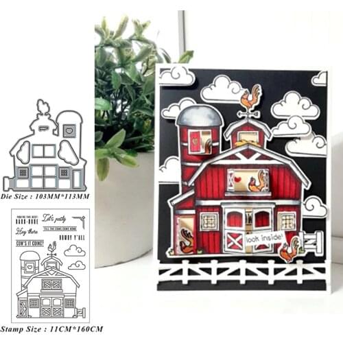 Farm house Metal Cutting Dies and Stamps Stencil for DIY Scrapbooking Photo Album Embossing Paper Cards