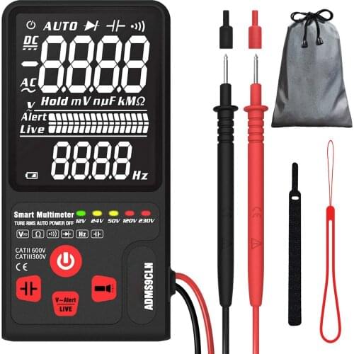 Multimeter Digital Voltage Tester 3.5” EBTN LCD 3-Line Display 9999 Counts True Capacitance Tester with Analog Bar & Indicators