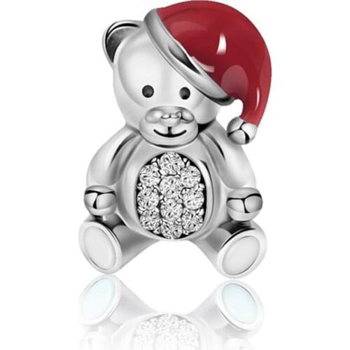 2018 NEW 100% 925 Sterling Silver Charms Jewelry Cute Zircon Toys Little Bear Charm Original Design Bead Bracelet 11021-11040