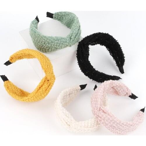 Lace Cross Knot Hairband Women Girls Headband Bezel Wide Solid Color Mesh Hair Band Fashion Headwear Hair Accessories 2021 New