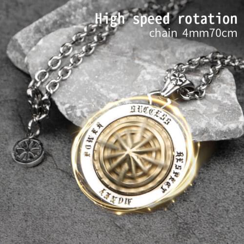 The Compass necklace for men High speed rotation stainless steel pendant hippop street culture mygrillz