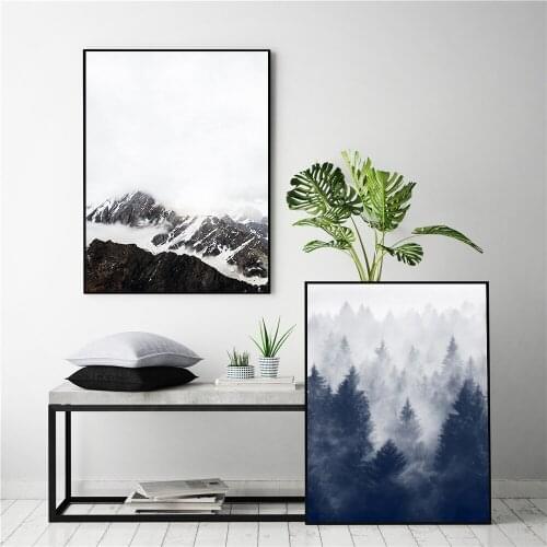 Prints Nordic Poster Mountain Natural Abstract Wall Pictures Living Room Art Pictures Scandinavian Decoration Canvas Painting