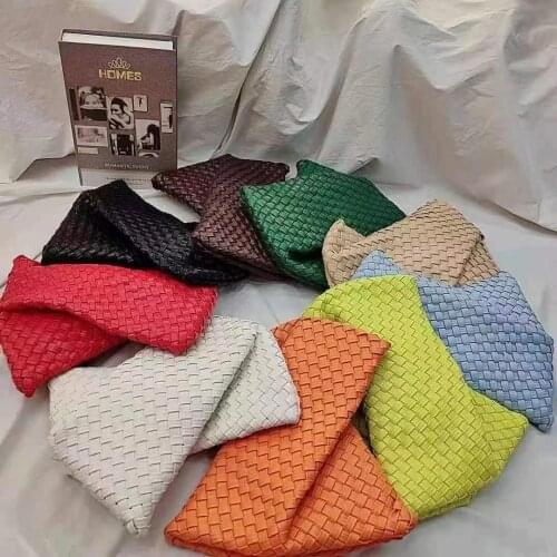 Weaving Bag Fashion Ladies Party Clutch Women Daily Money Phone Clutch Solid Color Pu Leather Woven Coin Purse Wallet Card Bag