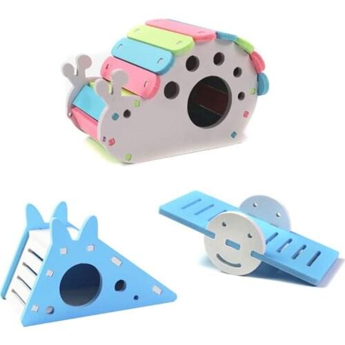 Wooden Hamster House DIY Assembling Small Animals, Hiding Small Animals for Exercise, Interesting Nests