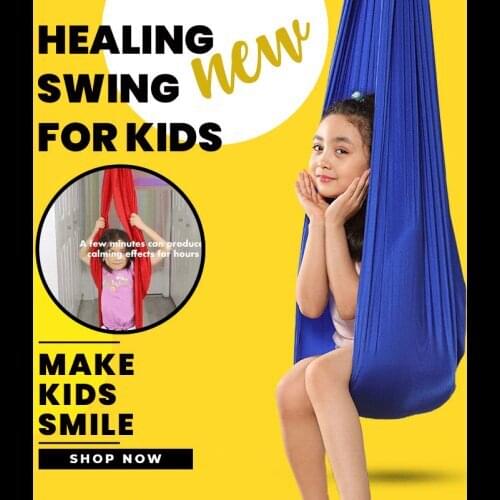 Sensory Swing Chair for Autism Therapy tool Hanging Seat Adjustable Aerial Flying Yoga Hammock Sensory Hammock for Kids Adults