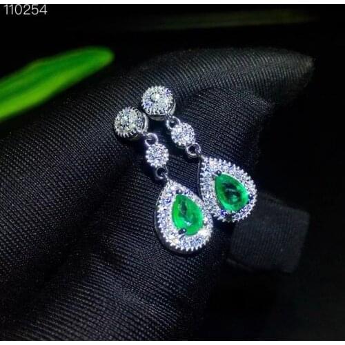 Emerald Turquoise Earrings Sterling Silver 925 Gemstone Drop Earrings for Women Wedding Party Fine Jewelry Gift