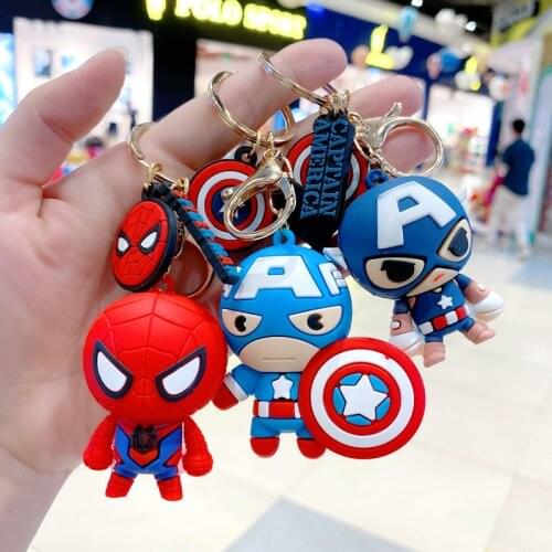Marvel Series Iron Man Spider Man Captain America Keychain Kawaii Toys Periphery Keychains Cartoon Movie Key Chain Gift for Kids