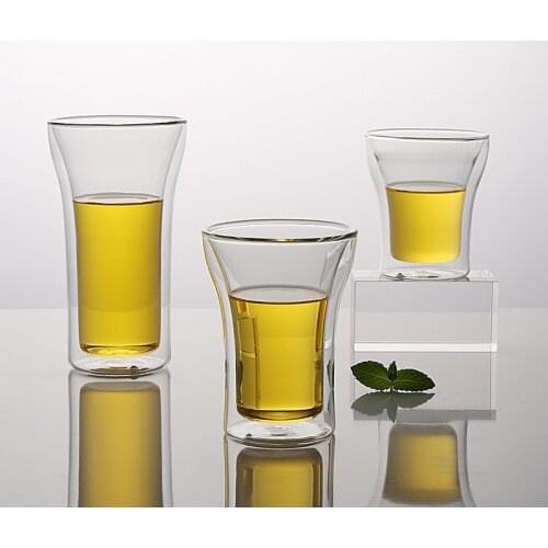 80-650ml glass Coffee mug Heat-resistant double glass transparent mug tea Milk Lemon Juice drinking cup handle Drin