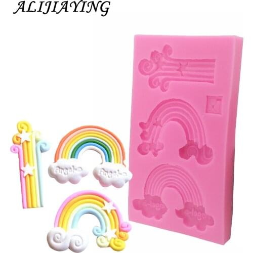 Sugarcraft Rainbow Cloud silicone mold cake decorating tools confeitaria moldes de silicone fondant cake mold baking D0792