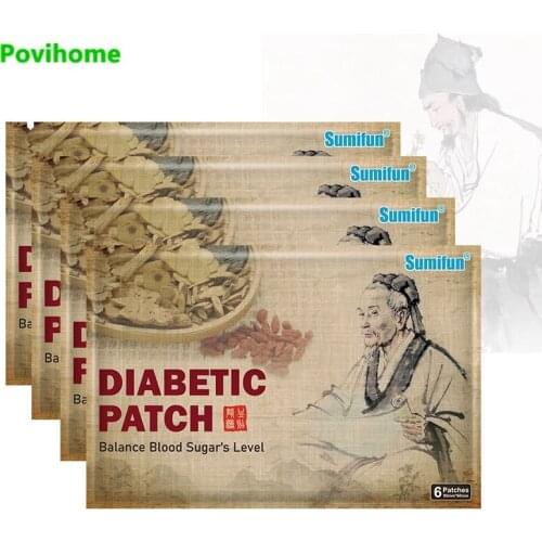 Sumifun 6pcs Diabetes Patch Reduce Blood Glucose Balance Herbal Plasters 100% Chinese Herbal Medical Plaster K05101