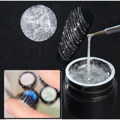 Glitter Spider Nail Gel Sparkle Reflective Gel Nail Poilsh Web Painting Varnishes Elastic Drawing Lacquer Manicure Decor FB1922