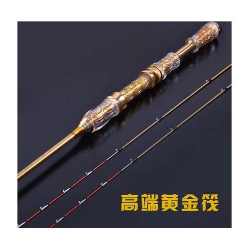 Carbon raft rod double tips set 1 half titanium alloy + 1 glass slightly soft tail boat fishing rod 1.2/1.4 meter Crystal handle
