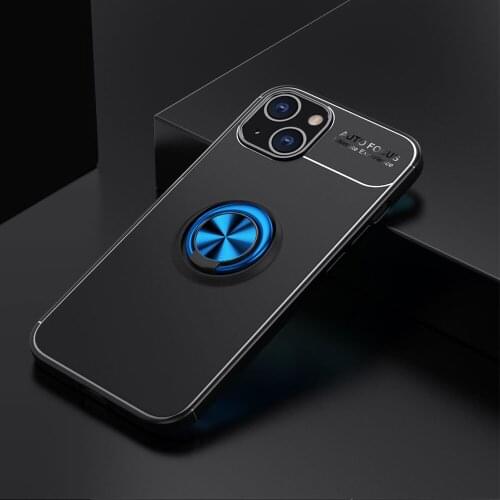 Uftemr Shockproof Phone Case for IPhone 13 Pro Max 13 Mini Silicone Ring Stand Phone Back Cover for IPhone 12 11 Pro Max New