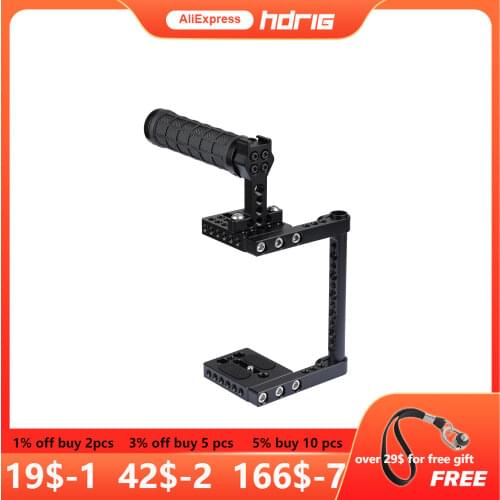 HDRIG Universal Camera Cage Rig with Tripod Mount Baseplate for Canon 80D Nikon D7000 Sony A99 Panasonic GH5