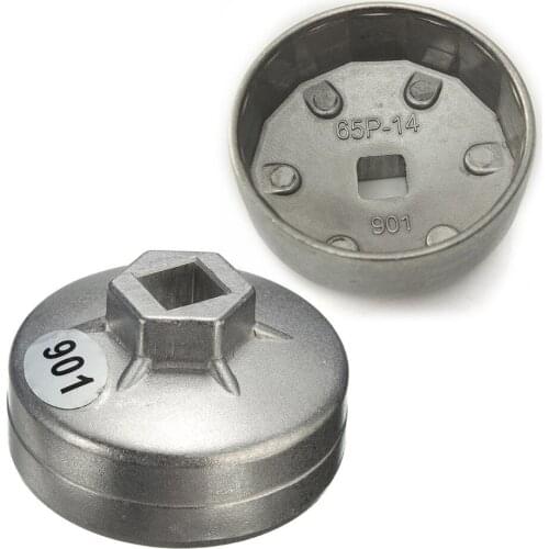 Universal Practical Standard 1/2 Metal Square Drive 65mm 14 Flutes End Cap Oil Filter Wrench Auto Tool For Toyota MAR20