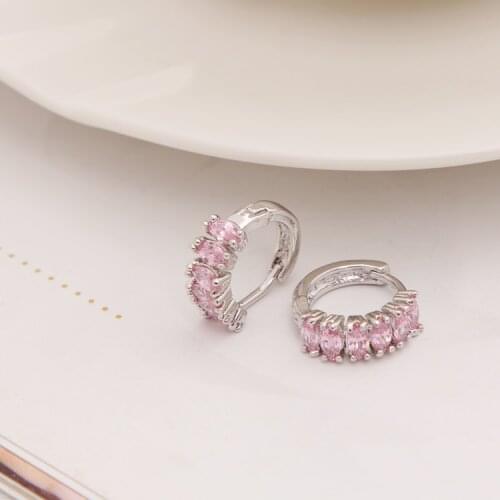 2019 Vintage Cubic Zirconia Small Hoop Earrings For Women White Silver Plated Fshion Jewelry Earring Boucle d'oreille