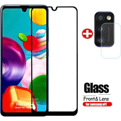 2 in1 A71 A51 2019 Protective Glass A41Camera Lens For Samsung Galaxy A41 A 71 51 Screen Protector Tempered Glas full cover film