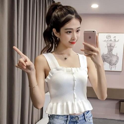 Women Corset Tops Vest Camisole Womens Top Knitted Sleeveless T-shirt Tank Camis Crop Top For Women