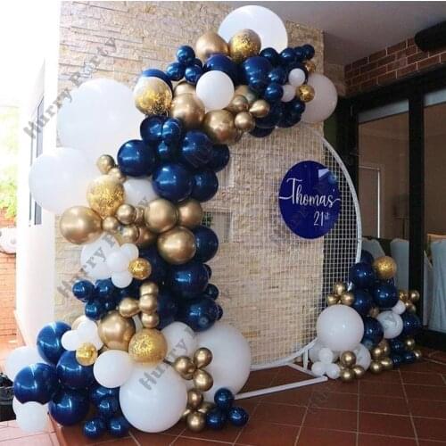 144pcs Blue Balloon Garland Kids Birthday Party Decor Gift Baby Shower metallic gold Ballon Arch Wedding Party decoration Globos