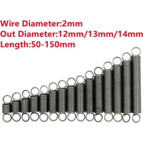 2PCS Wholesale Customized Industry Extension Torsion Compression Spring,2mm Wire Diameter*12 mm Out Diameter*(60-200)mm Length