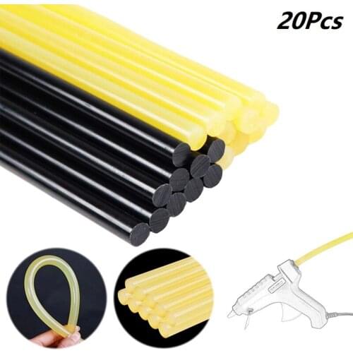 20Pcs Hot Melt Glue Sticks Paintless Dent Repair Tool for Car Dent Remover Set Yellow & Black