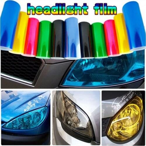30/40cmx1mAuto Car Light Headlight Taillight Tint Vinyl Film Sticker Easy Stick Motorcycle Whole Car Decoration 12 colors