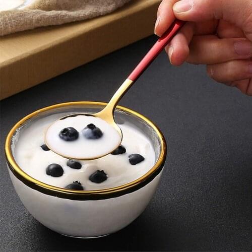 5 Pack Soup Spoons Stainless Steel Ice Cream Soup Spoons Coffee Spoons Teaspoons for Dinner Long Handle Table Spoon