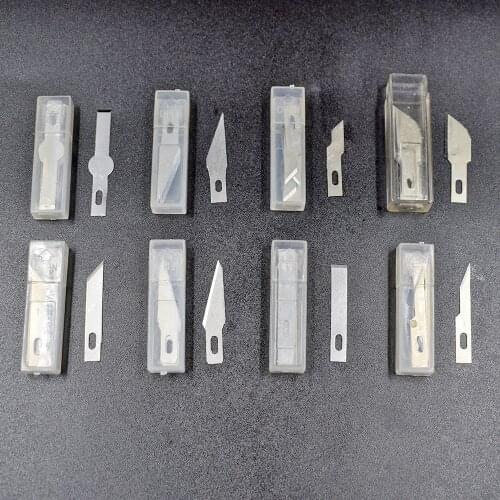 80PCS 8 Different Stainless Steel Blades Art Hobby Knife Wood Carving Tools Crafts Sculpting Tool Engraving PCB Repair