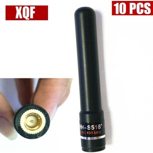 XQF 10PCS HH-S518+ UV high gain antenna SMA-M short hand for YAESU Vertex VX-1R VX-2R VX-3R VX-7R Zastone UV-3R two way radio