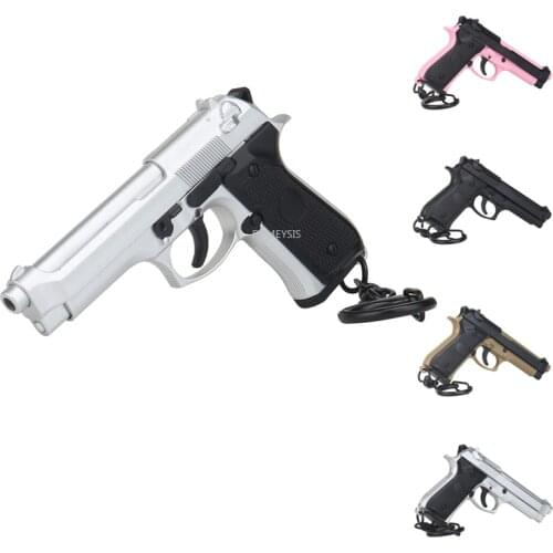Tactical Pistol BERETTA M92 Shape Keychain Mini Portable Decorations Detachable Gun Weapon Keyring Plastic Pistol Shape Keychain
