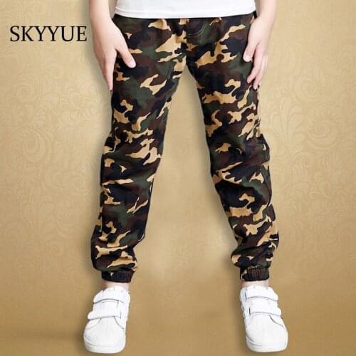 Hot Sell Camouflage Boys Trousers 2019 Autumn Casual Cotton Print Mid Elastic Waist Harem Kids Pants for Boy Children Clothing