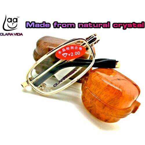=CLARA VIDA= lighter case belt clip portable foldable men women unisex golden reading glasses+1.0 +1.5 +2.0 +2.5 +3.0 +3.5+4.0
