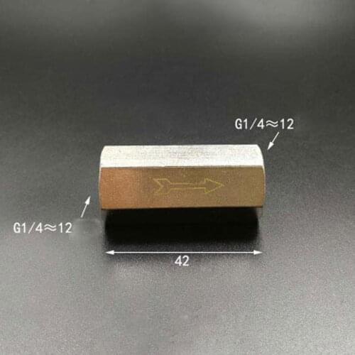 DN8 1/4" BSP Female Nickel Plated Brass Check Valve One Way Non-Return Water Gas Oil Hex Rud Min 2 Bar Pneumatic