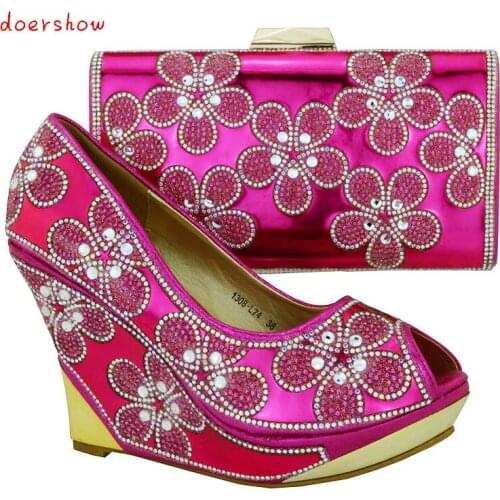 Doershow Good Looking Ladies shoes and bags to match set High quality shoes and bag for Italian design !! WOW29
